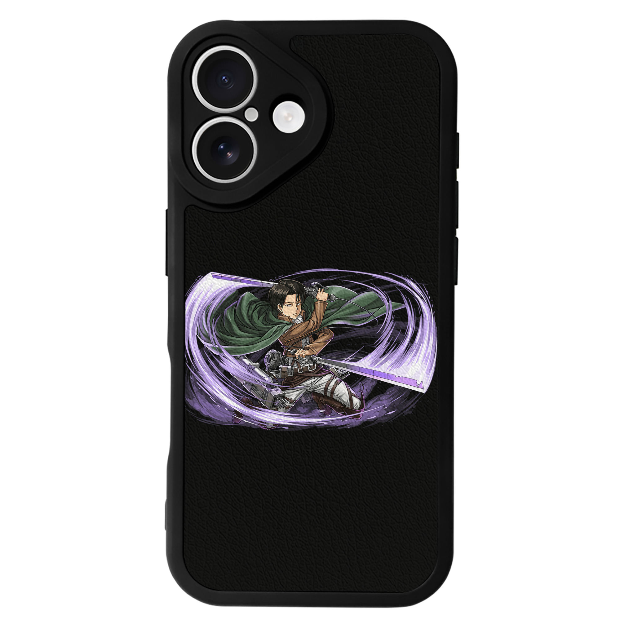 （画像用） 進撃の巨人 リヴァイ·アッカーマン Attack on Titan Levi Ackerman 【iPhone 16シリーズ対応】シリコンスマホケース（レザー調） 材質：シリコン